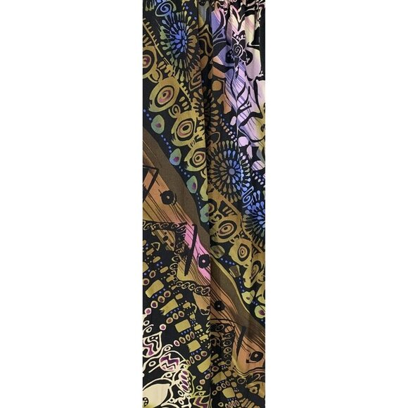 Connected Apparel Women Dress Size 14 Black Boho Print Beaded V Neck Sleeveless - Picture 5 of 7